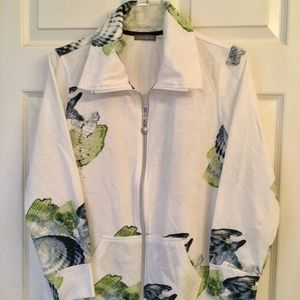 Summer light sweater in white and blue